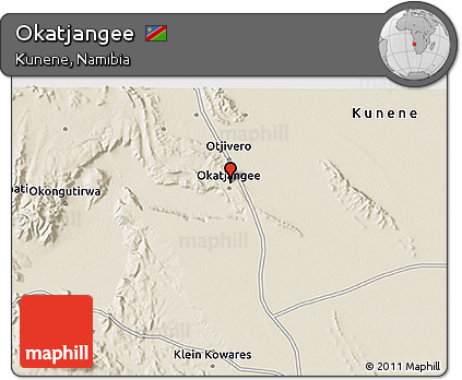 Shaded Relief 3D Map of Okatjangee