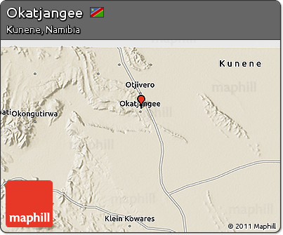 Shaded Relief 3D Map of Okatjangee