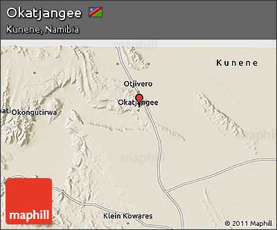 Shaded Relief 3D Map of Okatjangee