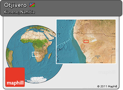 Satellite Location Map of Otjivero