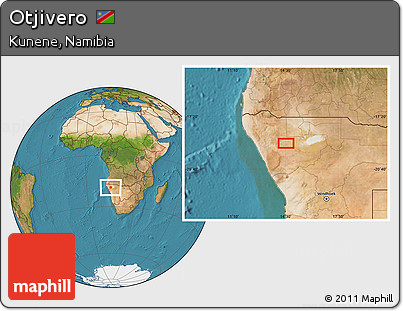 Satellite Location Map of Otjivero