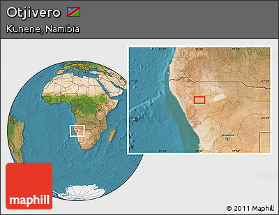 Satellite Location Map of Otjivero