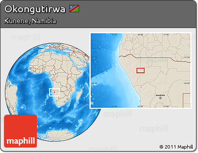 Shaded Relief Location Map of Okongutirwa