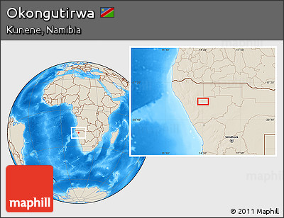 Shaded Relief Location Map of Okongutirwa