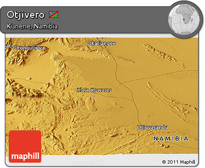 Physical Panoramic Map of Otjivero