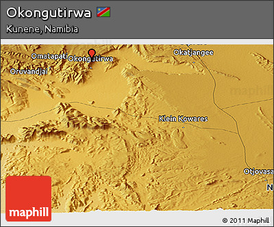 Physical Panoramic Map of Okongutirwa