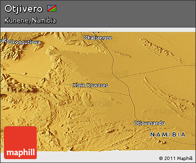 Physical Panoramic Map of Otjivero