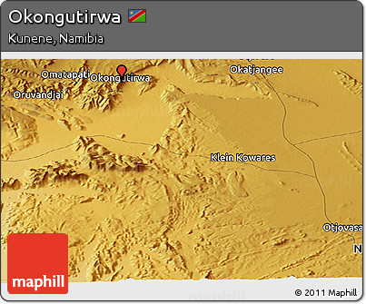 Physical Panoramic Map of Okongutirwa
