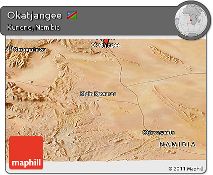 Satellite Panoramic Map of Okatjangee