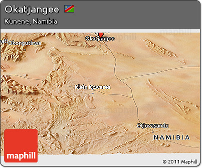 Satellite Panoramic Map of Okatjangee