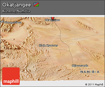 Satellite Panoramic Map of Okatjangee