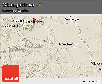 Shaded Relief Panoramic Map of Okongutirwa