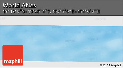 Physical Panoramic Map of the Area around 19° 2' 1" S, 150° 31' 30" E