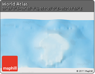 Physical 3D Map of the Area around 19° 2' 1" S, 152° 13' 29" E