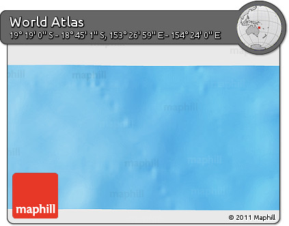 Physical 3D Map of the Area around 19° 2' 1" S, 153° 55' 30" E