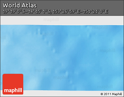 Physical 3D Map of the Area around 19° 2' 1" S, 153° 55' 30" E
