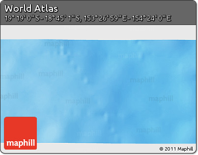 Physical 3D Map of the Area around 19° 2' 1" S, 153° 55' 30" E