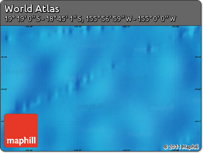 Physical Map of the Area around 19° 2' 1" S, 155° 28' 29" W