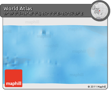 Physical 3D Map of the Area around 19° 2' 1" S, 156° 28' 29" E