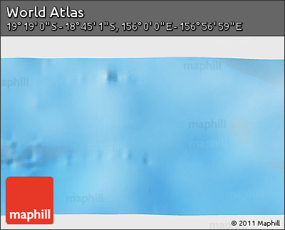 Physical 3D Map of the Area around 19° 2' 1" S, 156° 28' 29" E