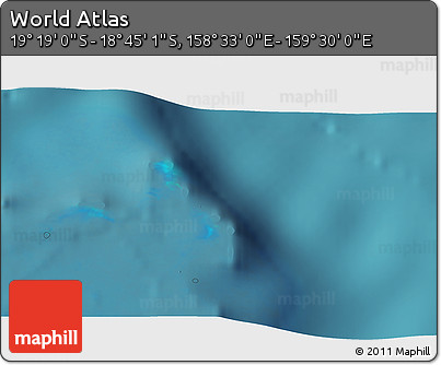 Satellite 3D Map of the Area around 19° 2' 1" S, 159° 1' 30" E