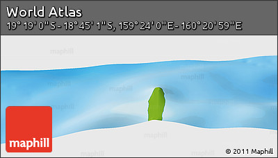 Physical Panoramic Map of the Area around 19° 2' 1" S, 159° 52' 30" E