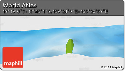 Physical Panoramic Map of the Area around 19° 2' 1" S, 159° 52' 30" E