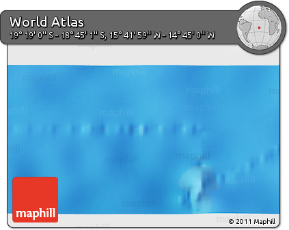 Physical 3D Map of the Area around 19° 2' 1" S, 15° 13' 29" W