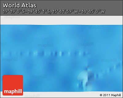 Physical 3D Map of the Area around 19° 2' 1" S, 15° 13' 29" W