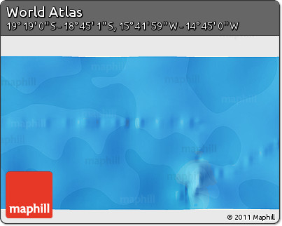 Political 3D Map of the Area around 19° 2' 1" S, 15° 13' 29" W