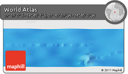 Physical Panoramic Map of the Area around 19° 2' 1" S, 15° 13' 29" W
