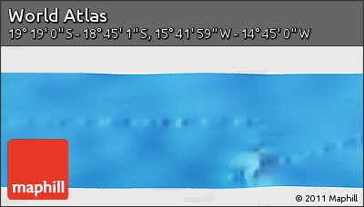 Physical Panoramic Map of the Area around 19° 2' 1" S, 15° 13' 29" W
