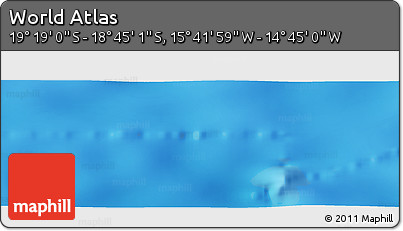 Physical Panoramic Map of the Area around 19° 2' 1" S, 15° 13' 29" W