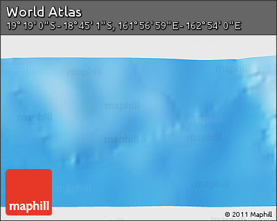 Physical 3D Map of the Area around 19° 2' 1" S, 162° 25' 30" E
