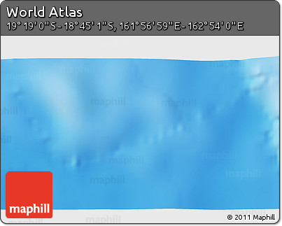 Physical 3D Map of the Area around 19° 2' 1" S, 162° 25' 30" E
