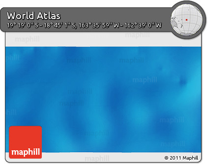 Physical 3D Map of the Area around 19° 2' 1" S, 163° 7' 30" W