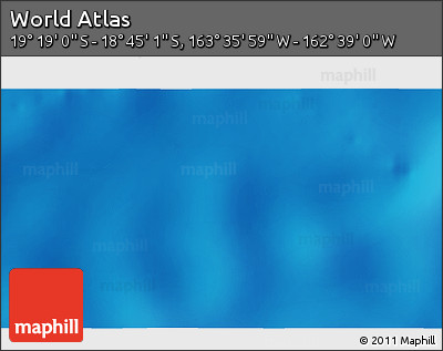 Physical 3D Map of the Area around 19° 2' 1" S, 163° 7' 30" W