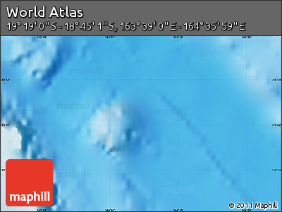 Physical Map of the Area around 19° 2' 1" S, 164° 7' 30" E
