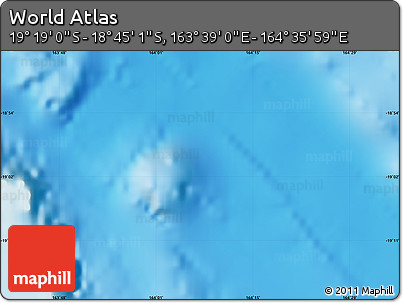 Physical Map of the Area around 19° 2' 1" S, 164° 7' 30" E