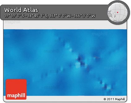 Physical 3D Map of the Area around 19° 2' 1" S, 166° 31' 30" W