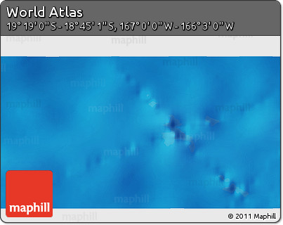 Physical 3D Map of the Area around 19° 2' 1" S, 166° 31' 30" W