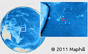 Shaded Relief Location Map of the area around 19° 2' 1" S, 168° 13' 29" W