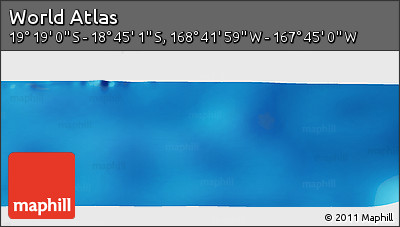 Shaded Relief Panoramic Map of the Area around 19° 2' 1" S, 168° 13' 29" W