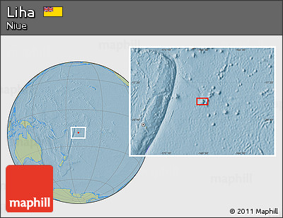 Savanna Style Location Map of Liha, hill shading