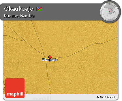 Physical 3D Map of Okaukuejo