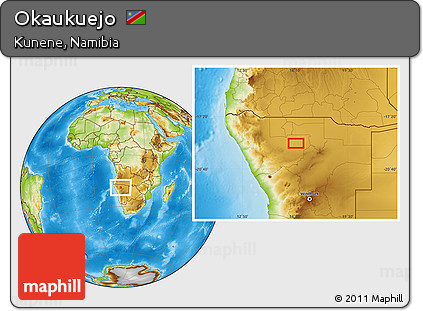 Physical Location Map of Okaukuejo