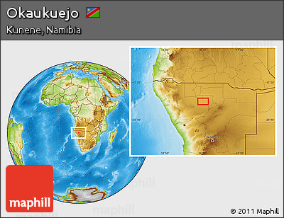 Physical Location Map of Okaukuejo