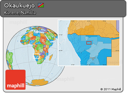 Political Location Map of Okaukuejo
