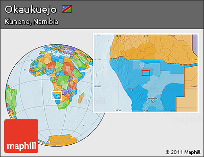 Political Location Map of Okaukuejo