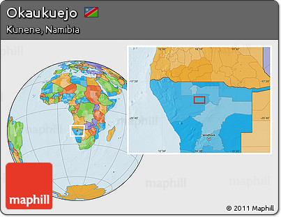 Political Location Map of Okaukuejo